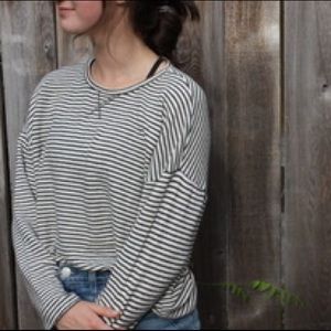 ZARA striped crew neck / long sleeve shirt